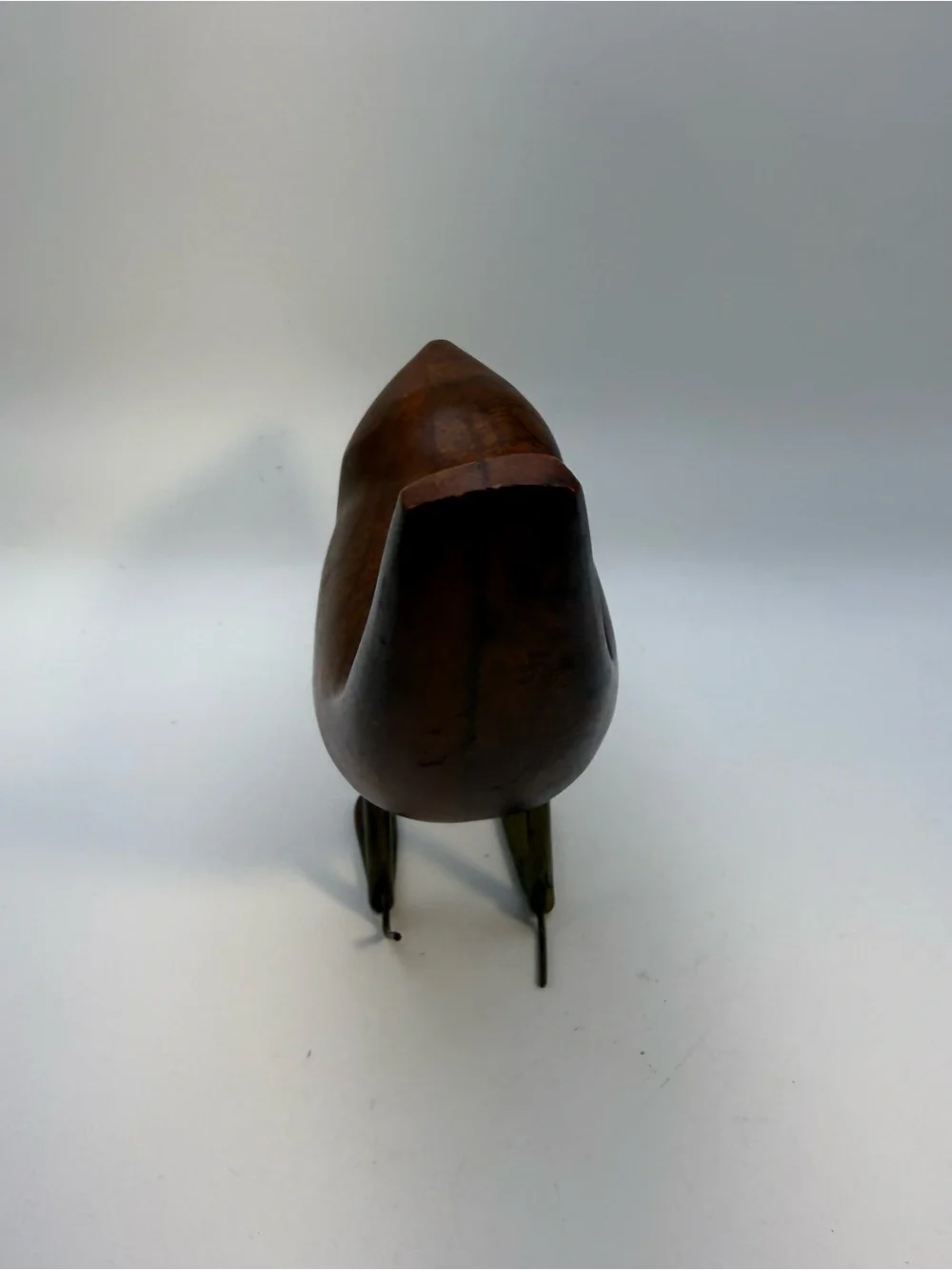 MCM Vintage Style Teak Wood Bird Sculptures Brass Legs Set of 3 Danish Modern